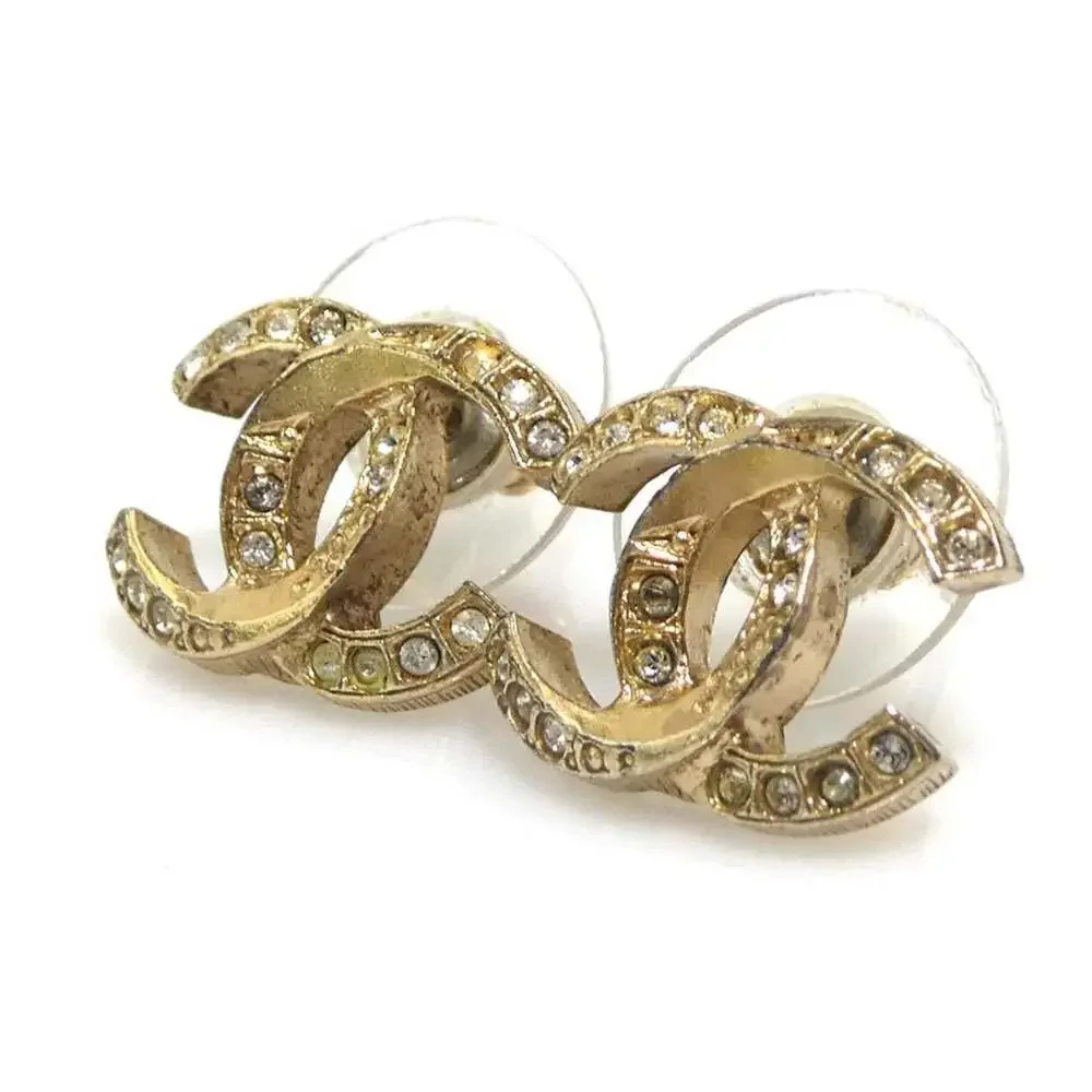 Chanel Rhinestone Earrings Metal And #261331C62B - Picture 3 of 8